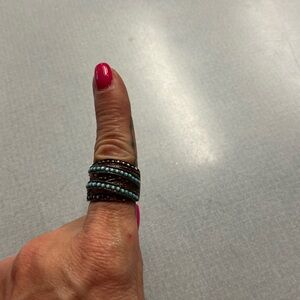 Elegant Multi-Band Turquoise and Brass Vtg costume